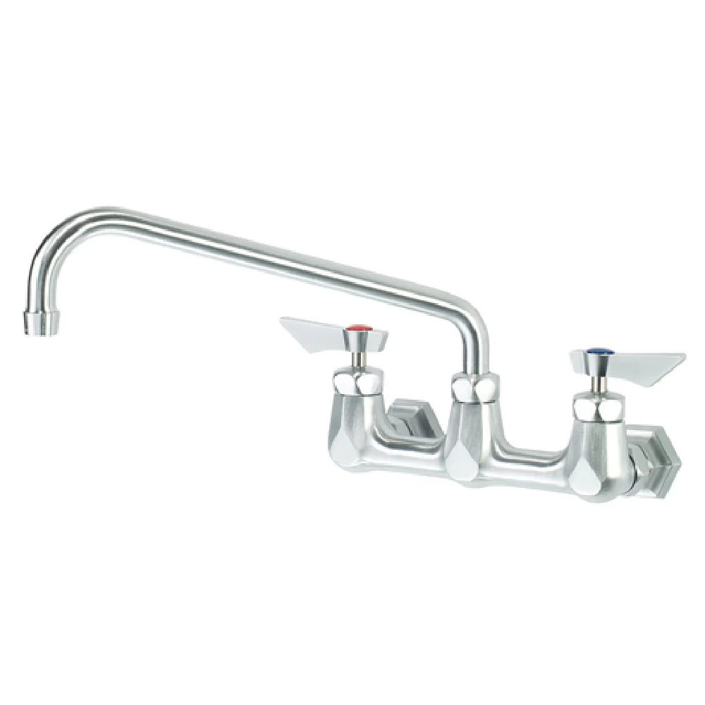 Krowne DX-812 8 Inch Centers Wall Mounted Faucet with Lever Handles and Satin Finish Krowne DX-812 8 Inch Centers Wall Mounted Faucet with Lever Handles and Satin Finish