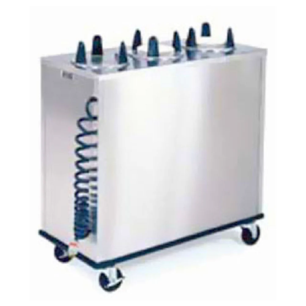 Lakeside 6308_220/60/1 46 Inch Heated Dish Dispenser Mobile Stainless Steel with 3 Tubes