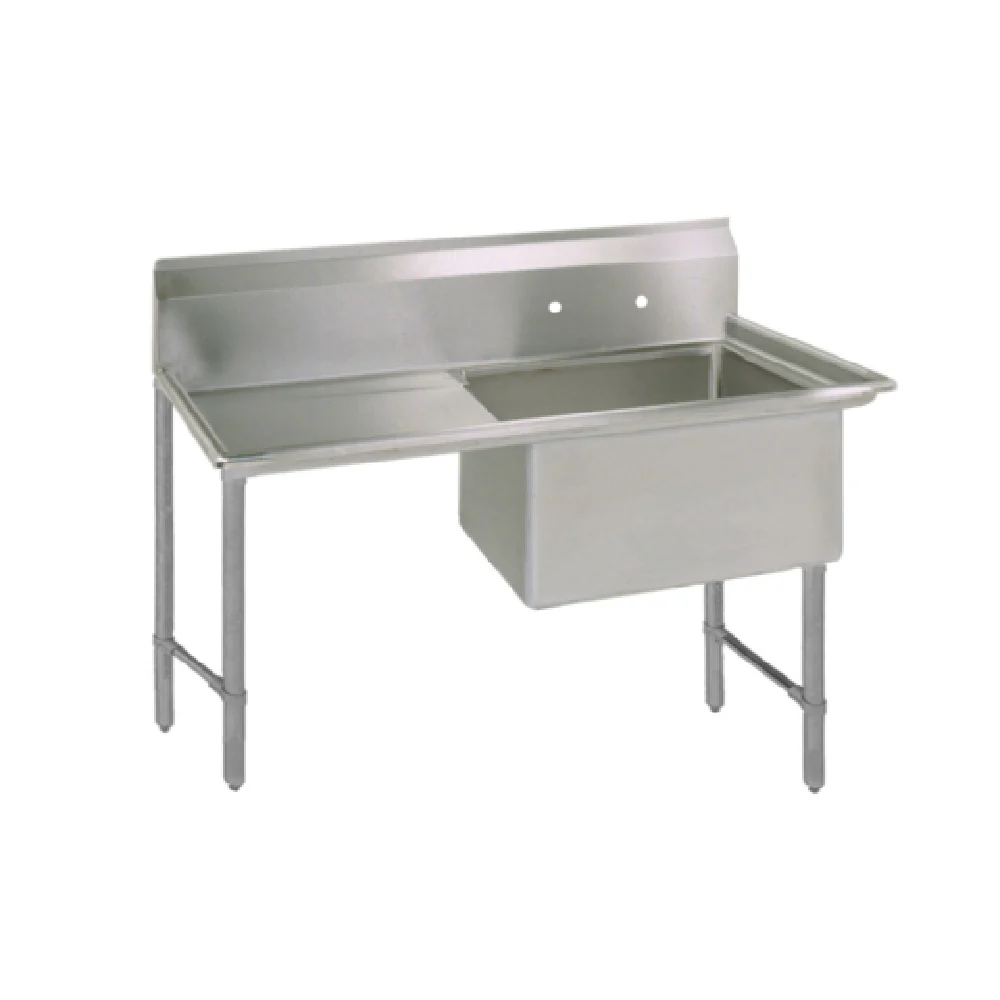 BK Resources BKS6-1-1620-14-18LS 38-3/16 Inch Sink with Left Drainboard Stainless Steel BK Resources BKS6-1-1620-14-18LS 38-3/16 Inch Sink with Left Drainboard Stainless Steel
