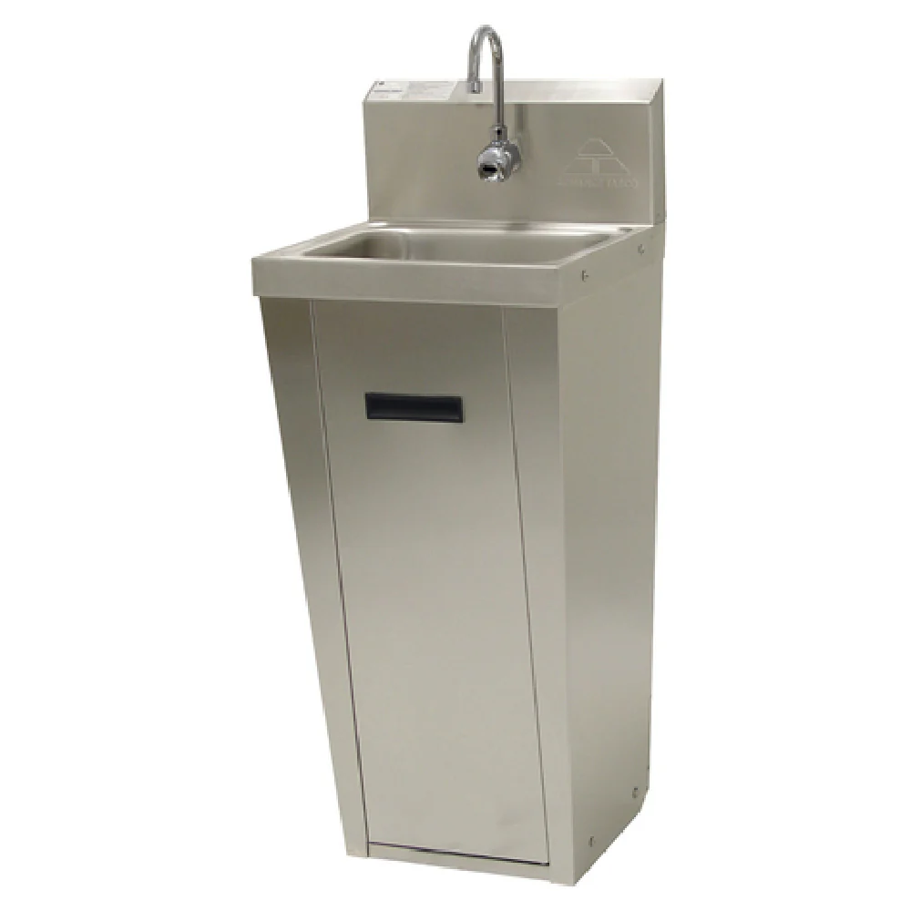 Advance Tabco 7-PS-91 14 Inch Hand Sink Pedestal Mounted Electronic Faucet with Basket Drain