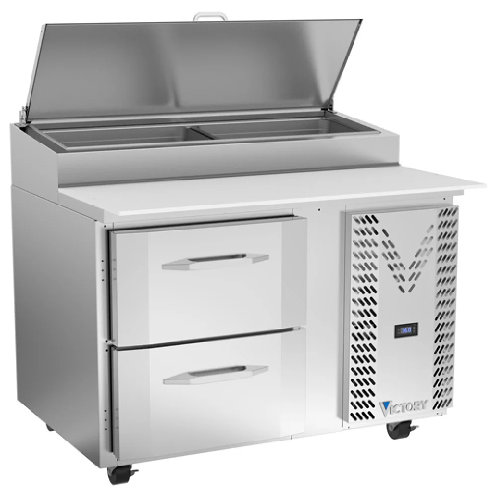 Victory VPPD46HC-2 46 Inch Pizza Prep Table Powered by V-Core with 12.02 cu ft Victory VPPD46HC-2 46 Inch Pizza Prep Table Powered by V-Core with 12.02 cu ft