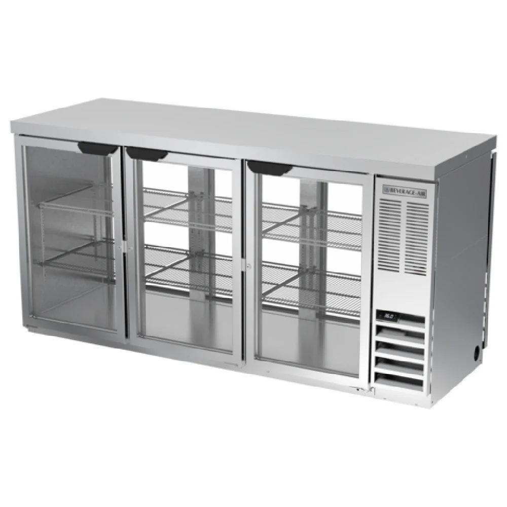 Beverage Air BB72HC-1-G-PT-S-27 72 Inch Refrigerated Back Bar Cabinet 22.1 cu ft