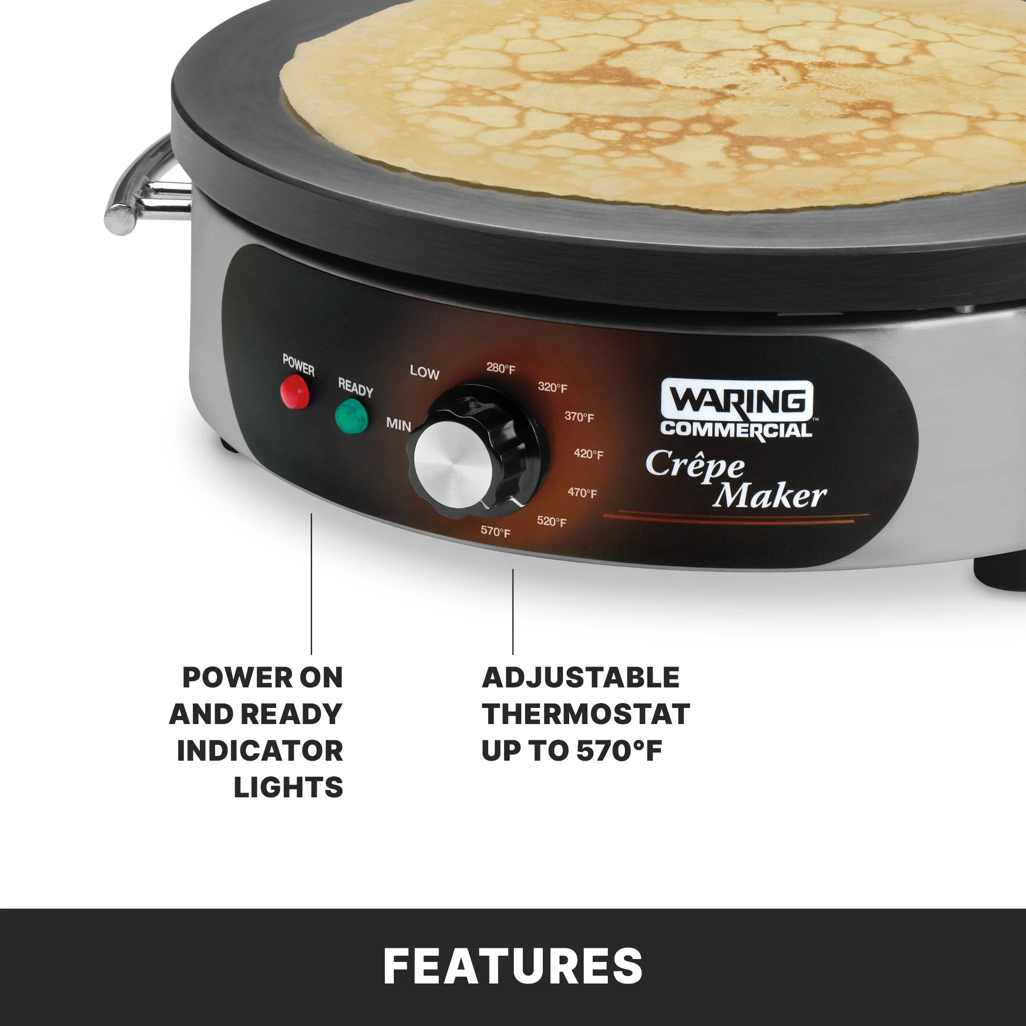 Waring WSC160E 21 Inch Electric Crepe Maker with Type F Plug and CE RoHS Waring WSC160E 21 Inch Electric Crepe Maker with Type F Plug and CE RoHS