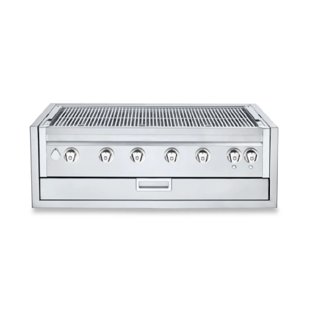 Crown Verity IBI42-GO-FLT 47-Inch Built-In Outdoor Charbroiler Gas 6 Burners 14750 BTU with Lighting Package