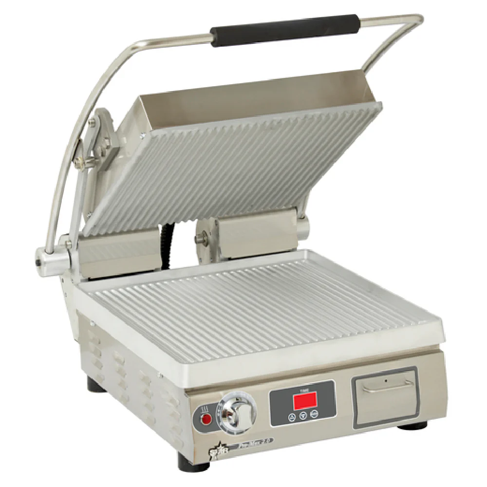 Star PGT14T_120/60/1 14 Inch Grooved Aluminum Sandwich Grill with Removable Grease Drawer
