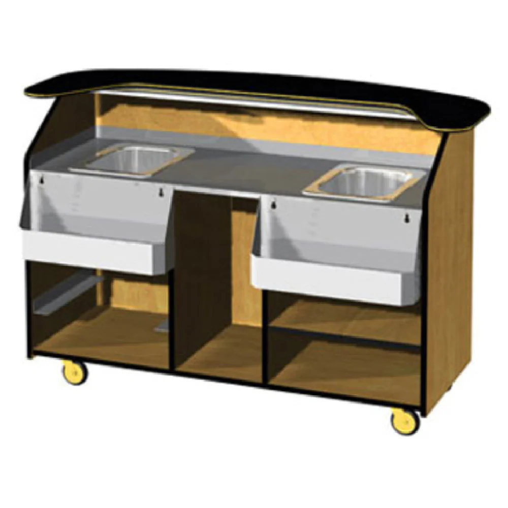 Lakeside 68500 66 Inch Portable Bar with Ice Bins and Stainless Steel Shelf Lakeside 68500 66 Inch Portable Bar with Ice Bins and Stainless Steel Shelf