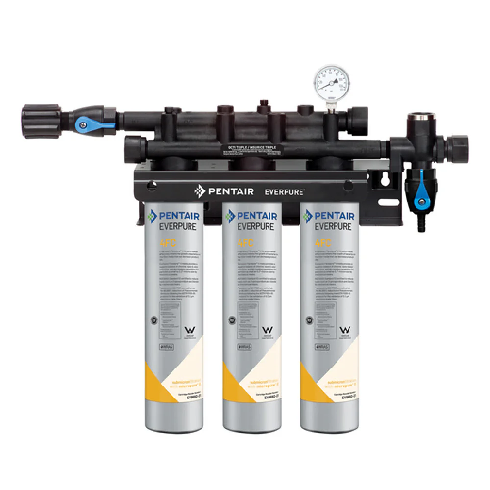 Everpure QC7I TRIPLE 4FC Water Filtration System 21 Inch Width Triple 4FC with Fibredyne carbon block cartridges Everpure QC7I TRIPLE 4FC Water Filtration System 21 Inch Width Triple 4FC with Fibredyne carbon block cartridges