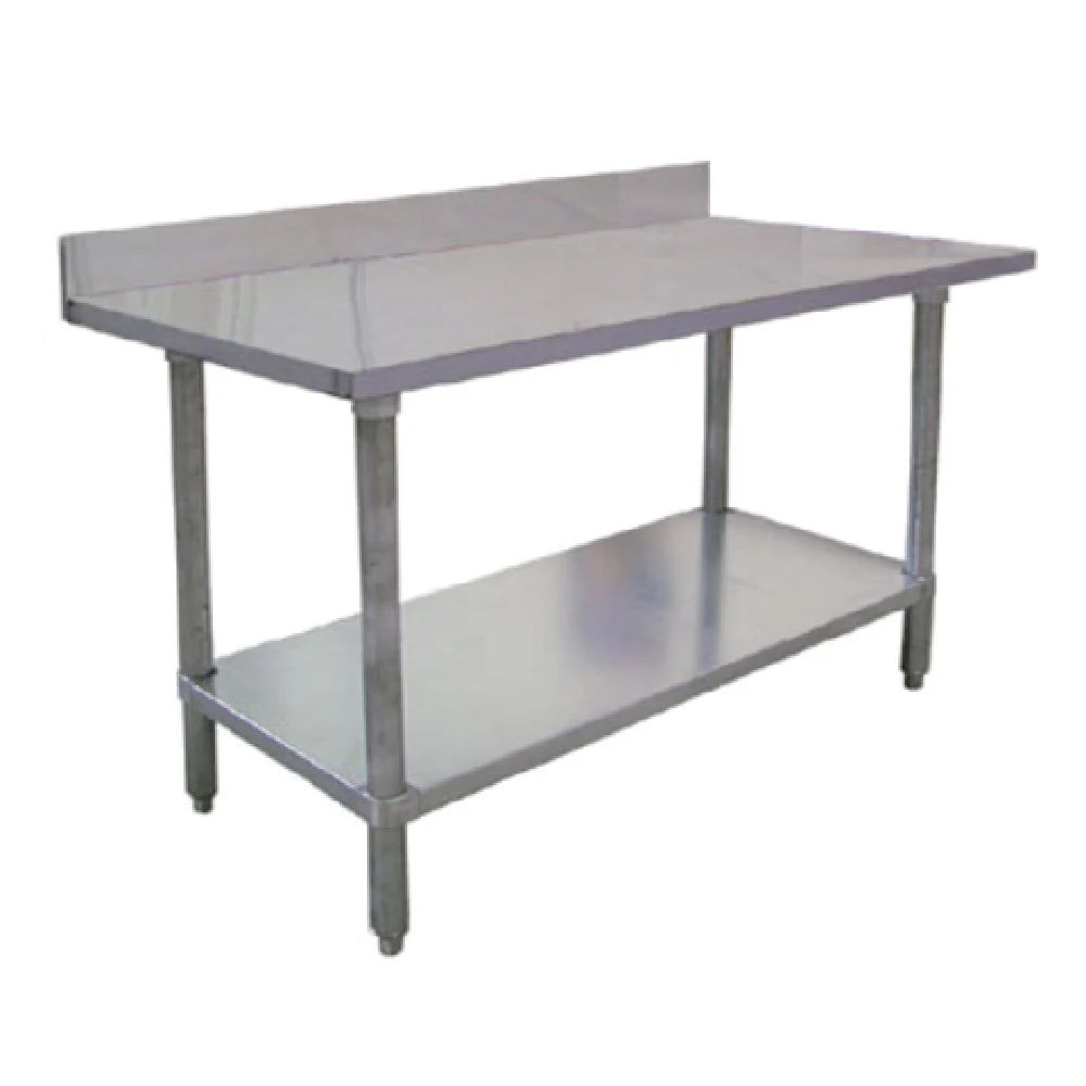 Omcan 23805 72 Inch Elite Work Table 18 Gauge Stainless Steel Top with Backsplash Omcan 23805 72 Inch Elite Work Table 18 Gauge Stainless Steel Top with Backsplash