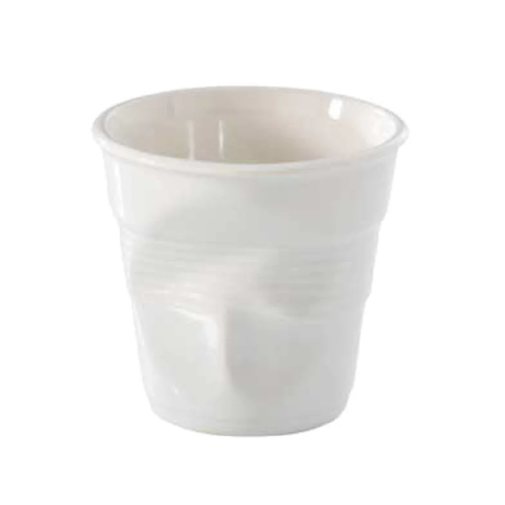Revol 616096 2-3/4 Oz Crumpled Porcelain Espresso Tumbler White