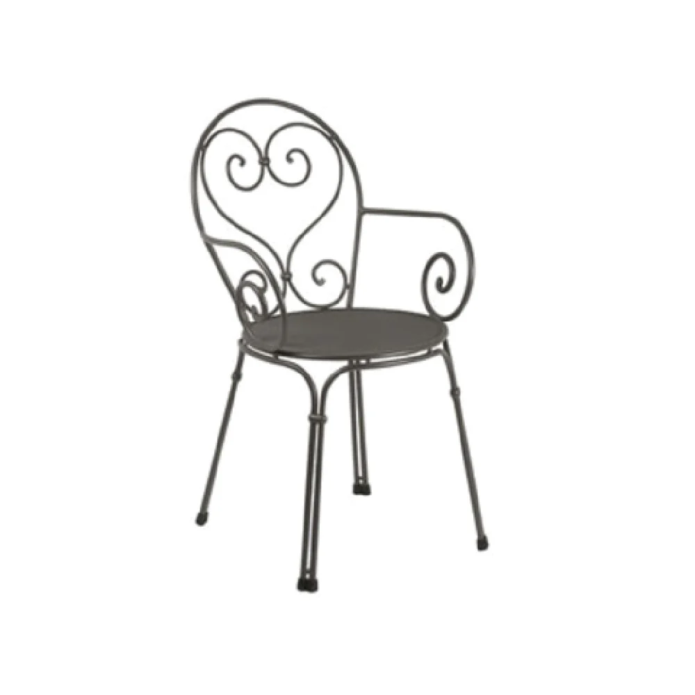 emuamericas llc 910 20 Inch Steel Pigalle Stacking Armchair Outdoor with Design Pattern Back