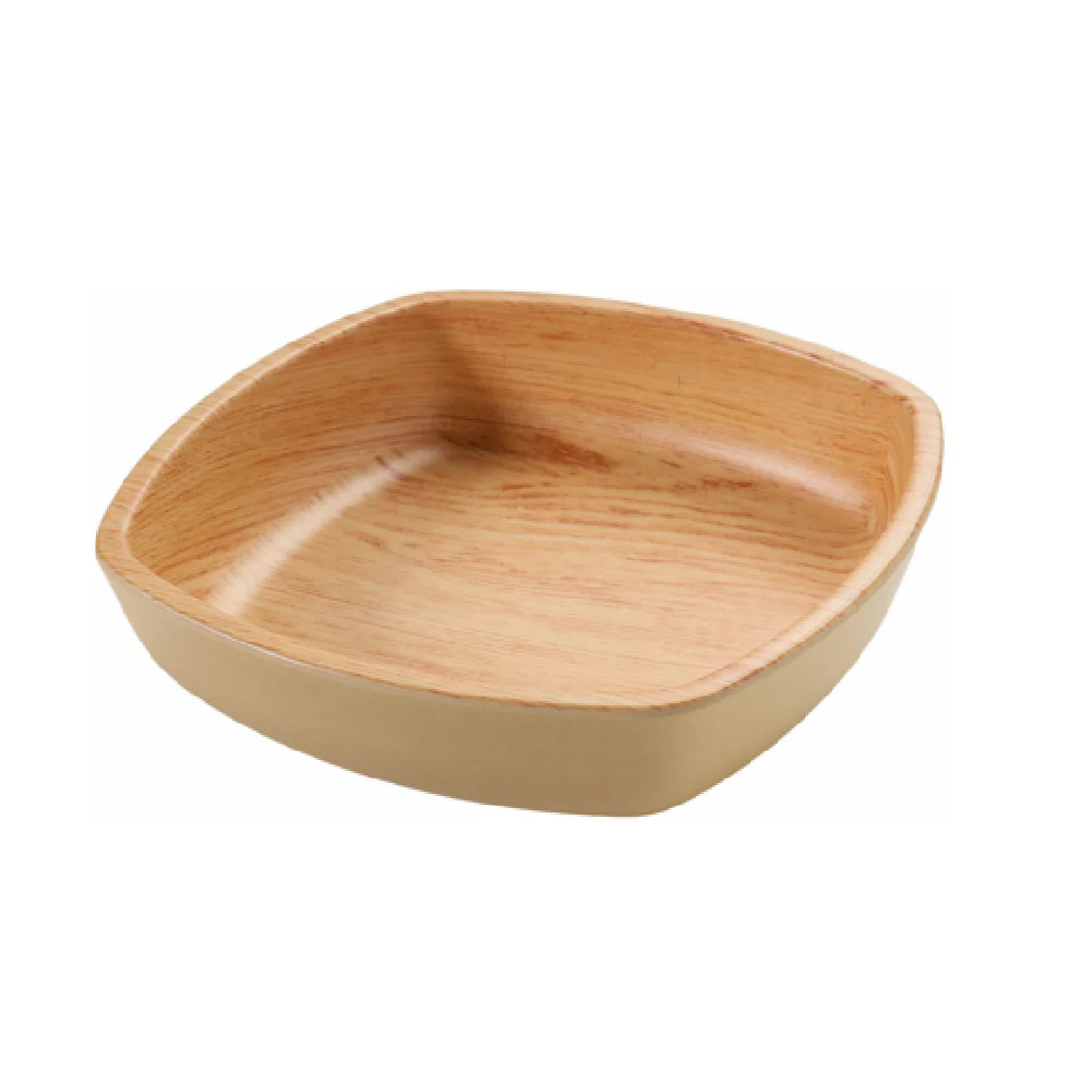 Yanco WD-2310 9.75 Inch Square Bowl 50 oz Melamine Golden Oak Color Yanco WD-2310 9.75 Inch Square Bowl 50 oz Melamine Golden Oak Color