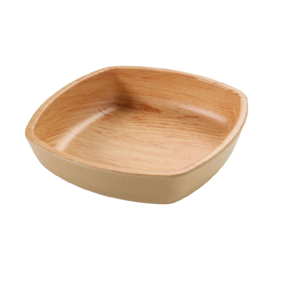 Yanco WD-2310 9.75 Inch Square Bowl 50 oz Melamine Golden Oak Color Yanco WD-2310 9.75 Inch Square Bowl 50 oz Melamine Golden Oak Color