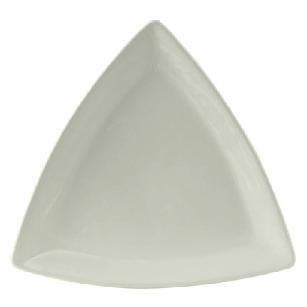 Tuxton BWZ-1248 12-1/2 Inch Triangular Plate Rolled Edge Ceramic White
