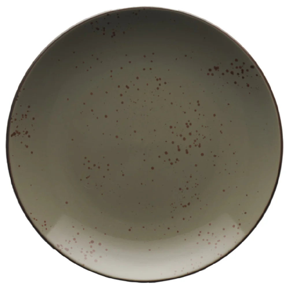 International Tableware SH-88-GS 9 Inch Round Plate with Hand Painted Glaze Green Smoke