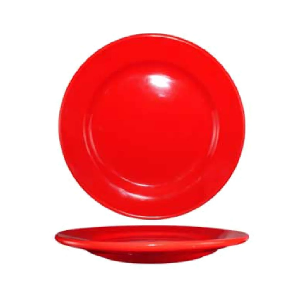 International Tableware CA-6-CR 6-5/8 Inch Round Plate Lead Free Ceramic Crimson Red