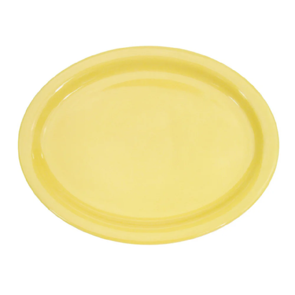CAC China L-12NR-Y 9-3/4 Inch Oval Platter Ceramic with Narrow Rim CAC China L-12NR-Y 9-3/4 Inch Oval Platter Ceramic with Narrow Rim