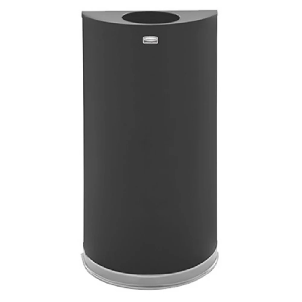 Rubbermaid FGSO1220PLBK 12 Gallon Black Indoor Trash Receptacle Steel Leak Proof