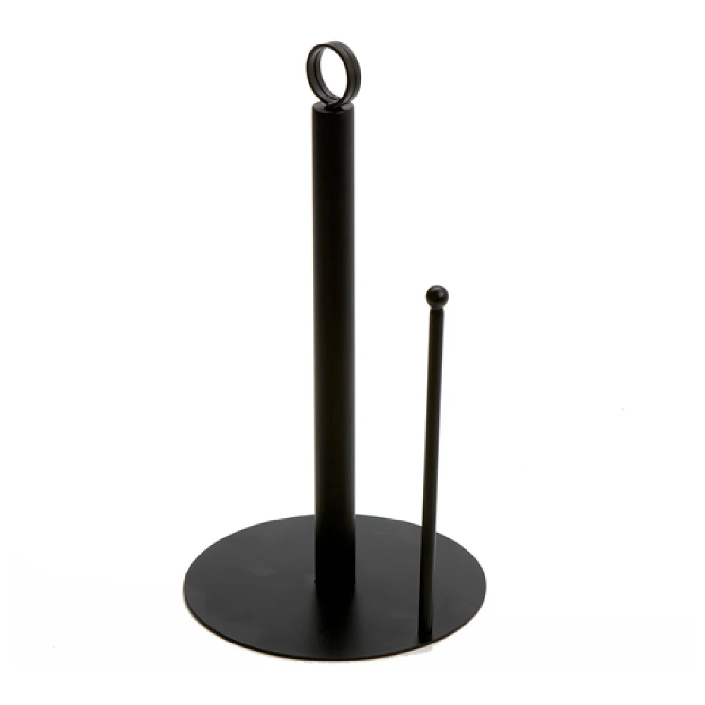 American Metalcraft PTBR 7 Inch Porcelain Paper Towel Holder with Card Holder Black