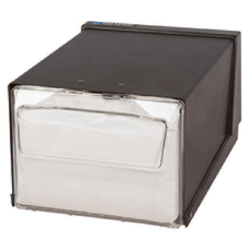 Carlisle H3001CLBK 11 Inch Countertop Napkin Dispenser One-at-a-time Steel Black
