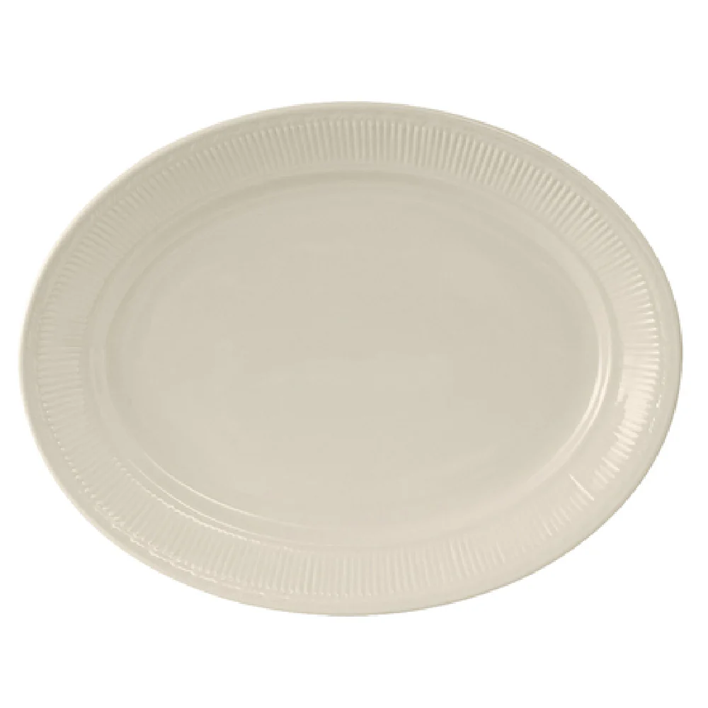 Tuxton HEH-091 9-1/8 Inch Oval Platter Embossed Ceramic - Lead-Free