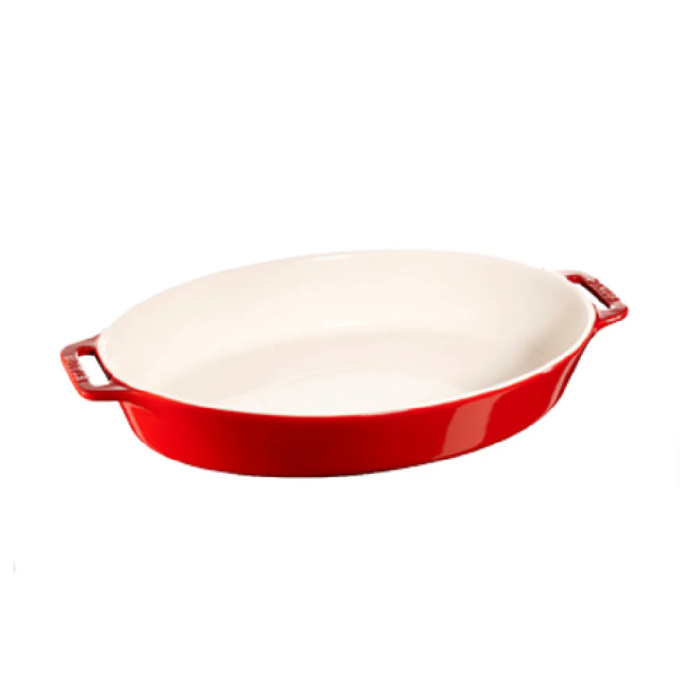 Zwilling 40508-606 1.1 Quart Oval Baking Dish with Handles Cherry Ceramic