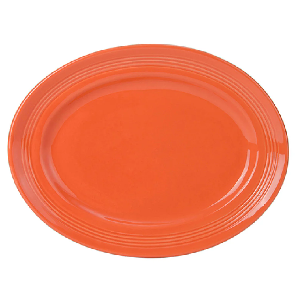 Tuxton CPH-136 13-3/4 Inch Oval Platter Ceramic Lead-Free with Wide Rim
