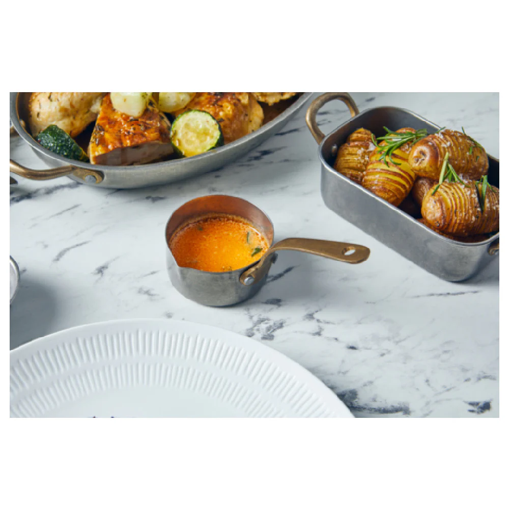 Steelite GWSMSL8V 6.5 Oz Mini Sauce Pan Stainless Steel with Industrial Vintage Look