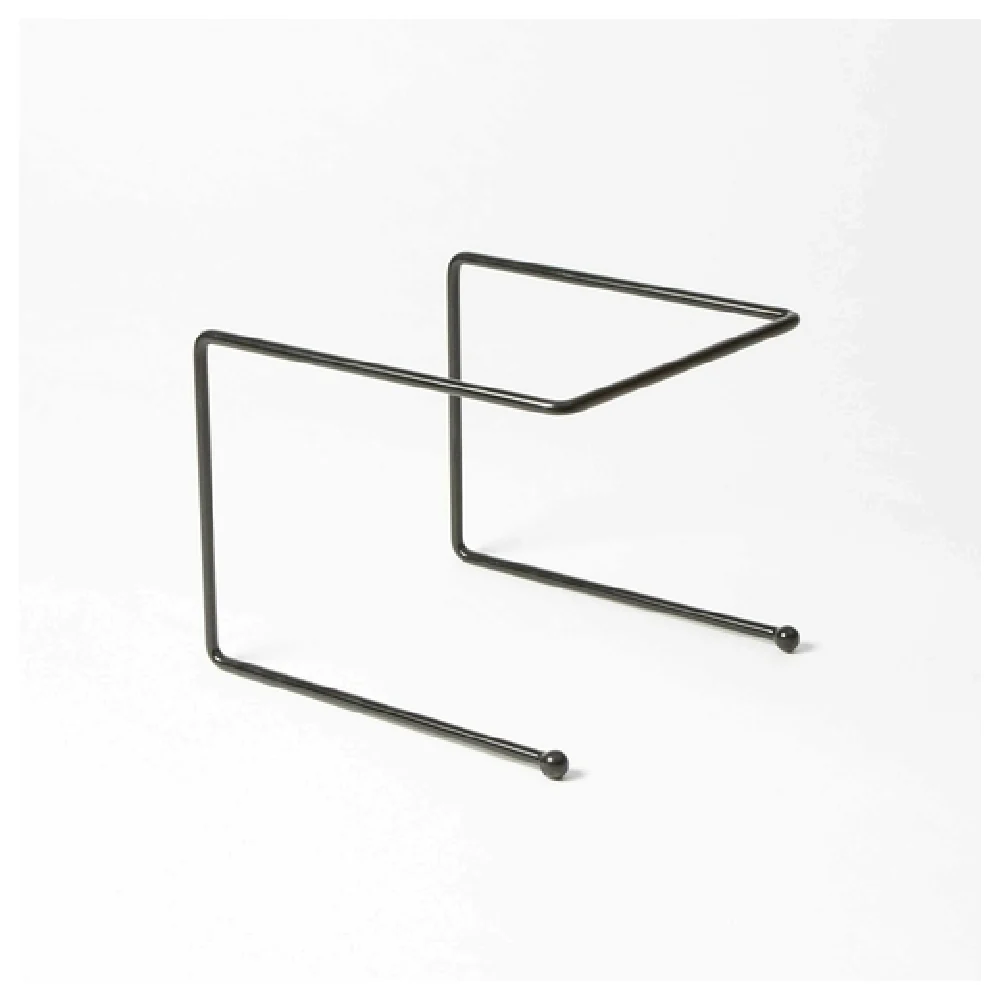 American Metalcraft RSB307 12 Inch Square Pizza Stand Rubber Coated Steel Black