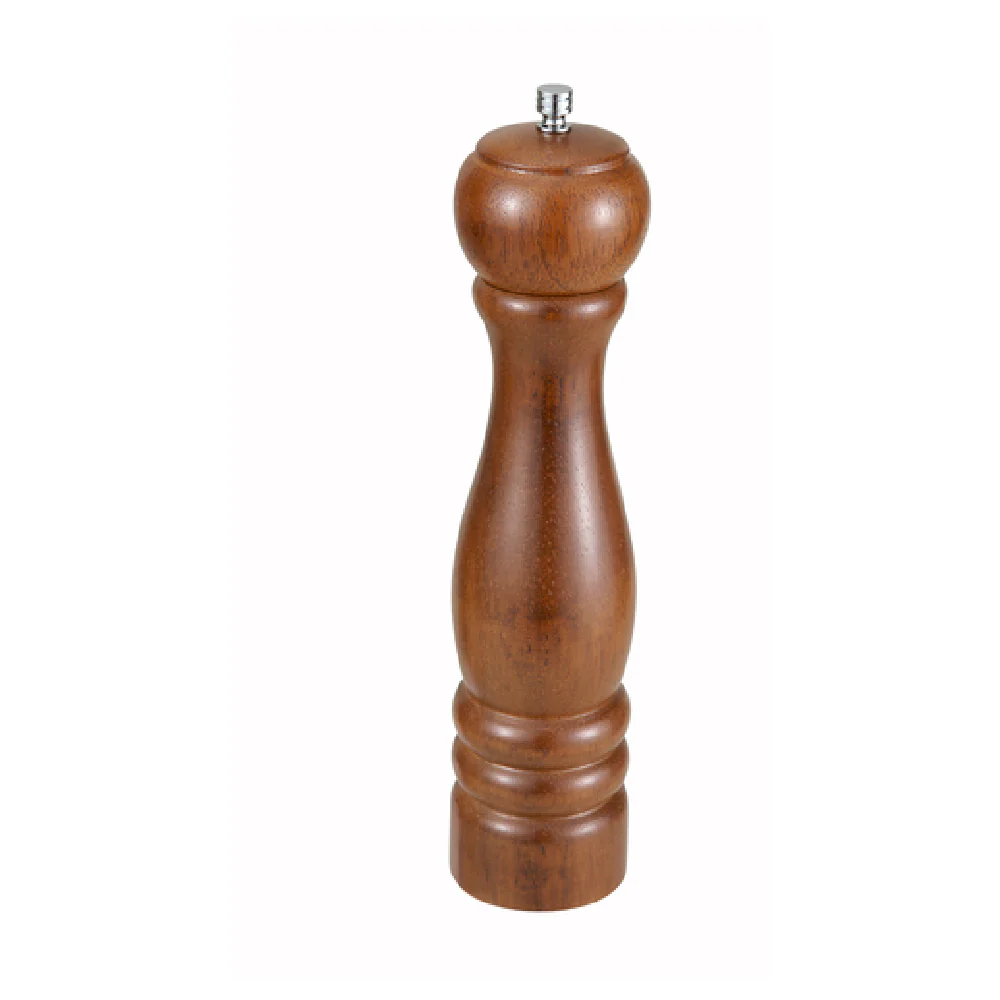 Winco WPM-10 Pepper Mill 10 Inch Zinc Alloy Grinder Rubberwood