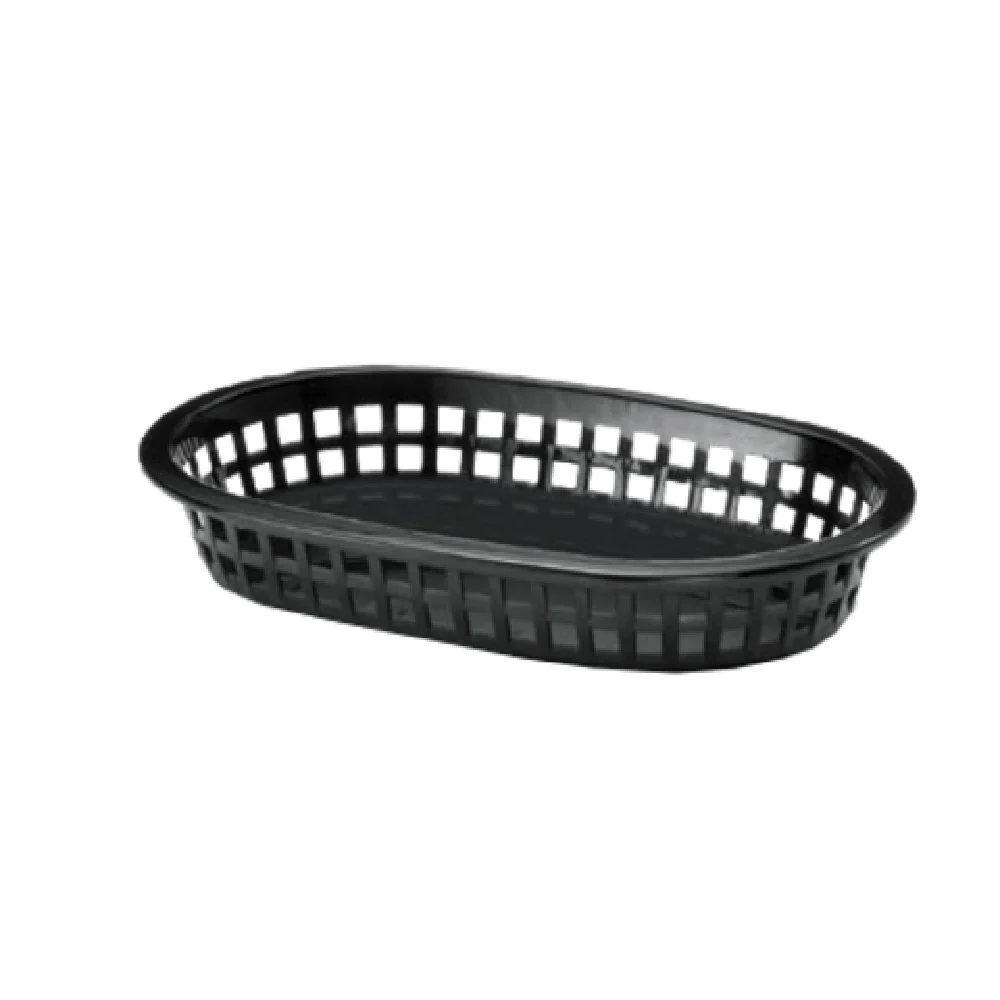 Tablecraft 1073BK 9-1/4 Inch Oval Platter Basket Polypropylene Black with Heat Resistance