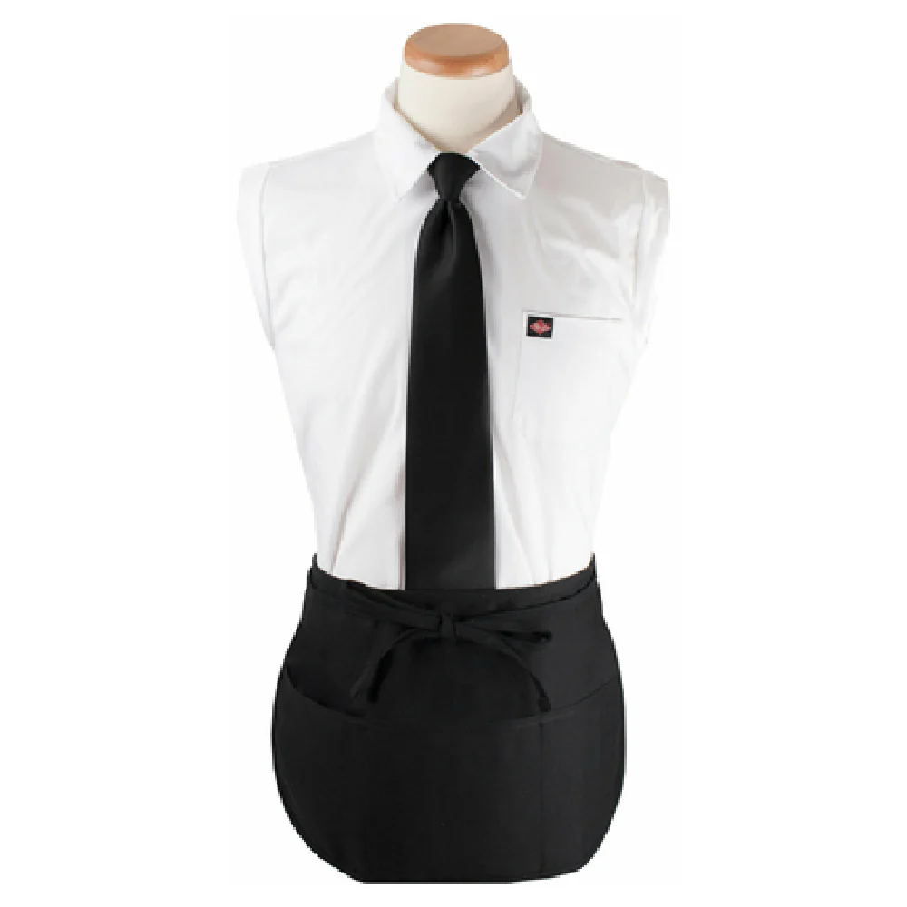 John Ritzenthaler Company 3PWACRBK 20-1/2 Inch Reversible Waist Apron Black Polyester 4 Pockets with DuraSure