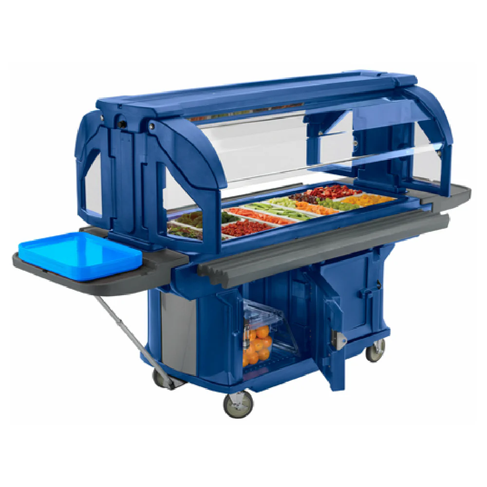 Cambro VBRU5186 69 Inch Cold Food Serving Counter with Storage Blue Polyethylene