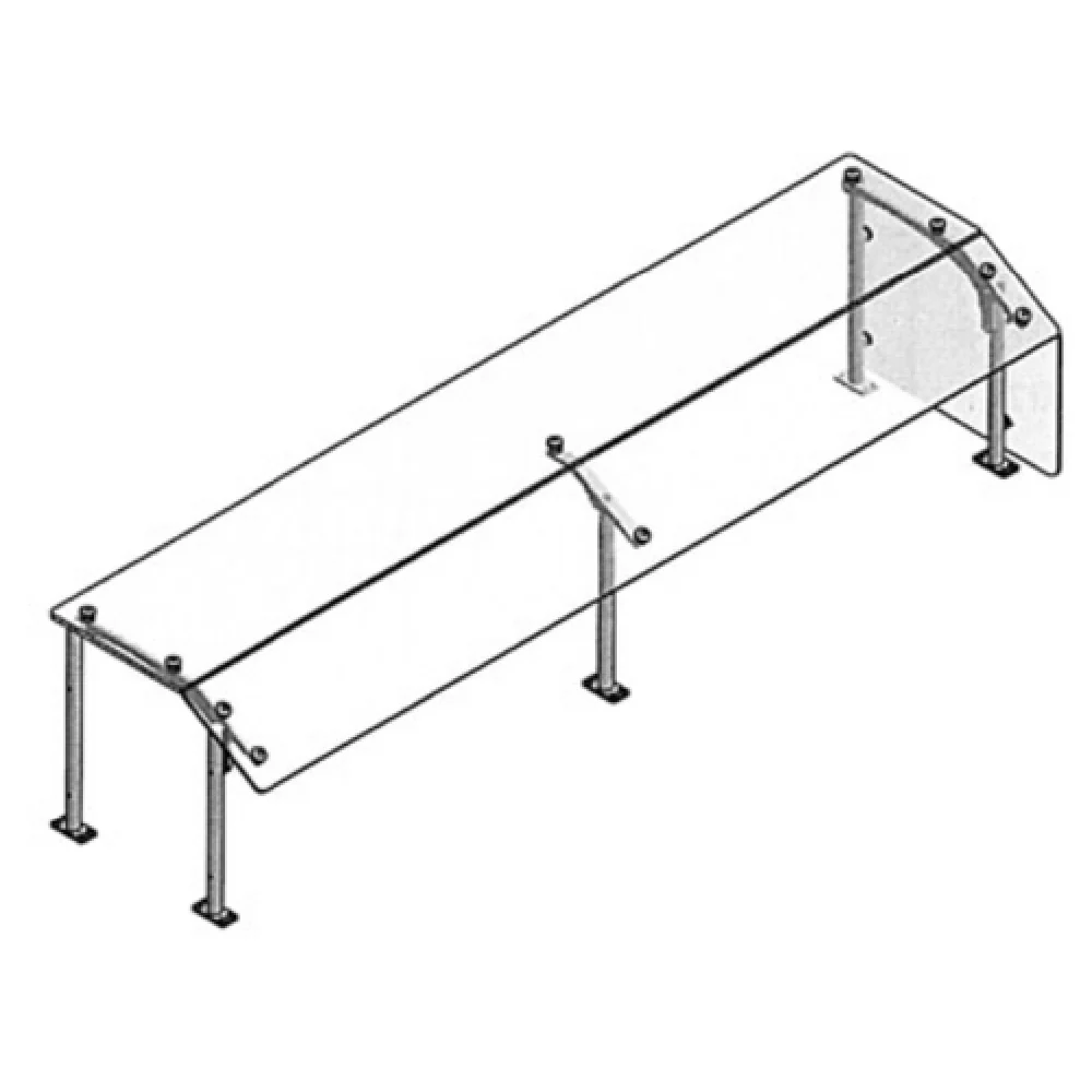 Atlas Metal AT7F-6 88-3/4 Inch Sneeze Guard Self Service Aluminum with Tempered Glass