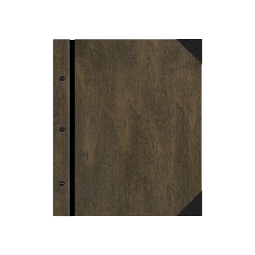 Risch CMBFF-WOOD 8.5X11 Menu Cover Authentic Wood Binder with Leather Accents Risch CMBFF-WOOD 8.5X11 Menu Cover Authentic Wood Binder with Leather Accents