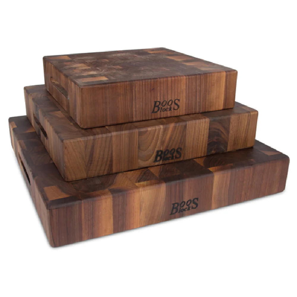 John Boos WAL-CCB121203 12 Inch End Grain Chinese Chopping Block with Oil Finish American Black Walnut