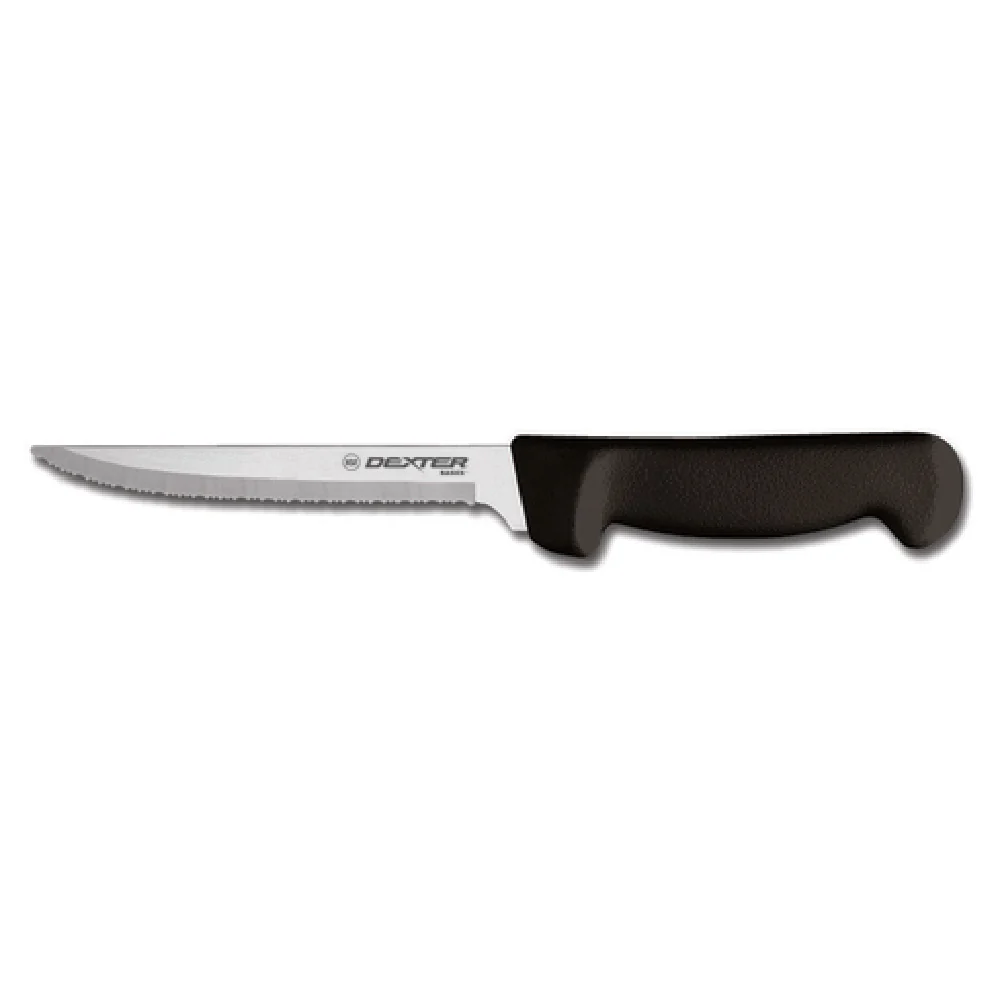 Dexter 31627B 6 Inch Scalloped High Carbon Steel Utility Knife Black Handle