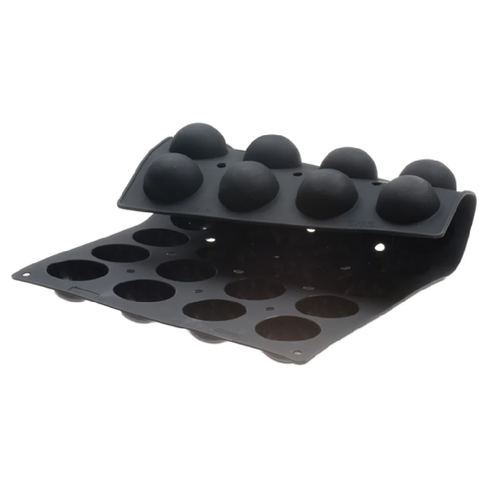 JB Prince M657 G 2-3/4 Inch Diameter Semi Sphere Mold Flexible Silicone Black