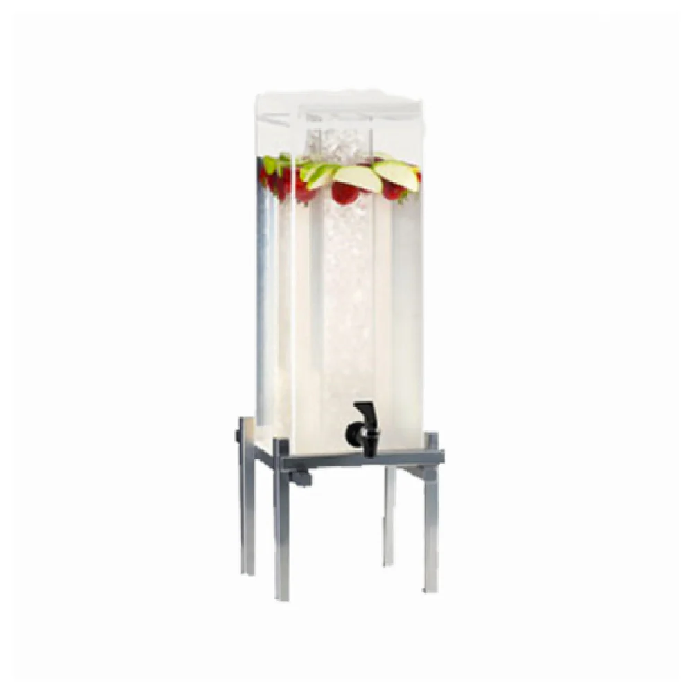 Cal Mil 1132-1-74 10 Inch Acrylic Beverage Dispenser with Ice Chamber Silver Metal Cal Mil 1132-1-74 10 Inch Acrylic Beverage Dispenser with Ice Chamber Silver Metal