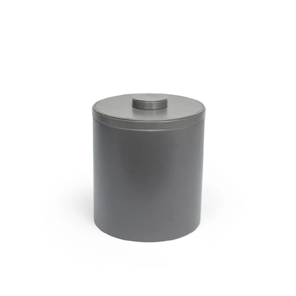 FOH RIB017GYL21 3.5qt Round London Ice Bucket Smoke With Smoke Lid Includes One RIB017GYL21-BTM 3.5qt Round London Ice Bucket Base Smoke