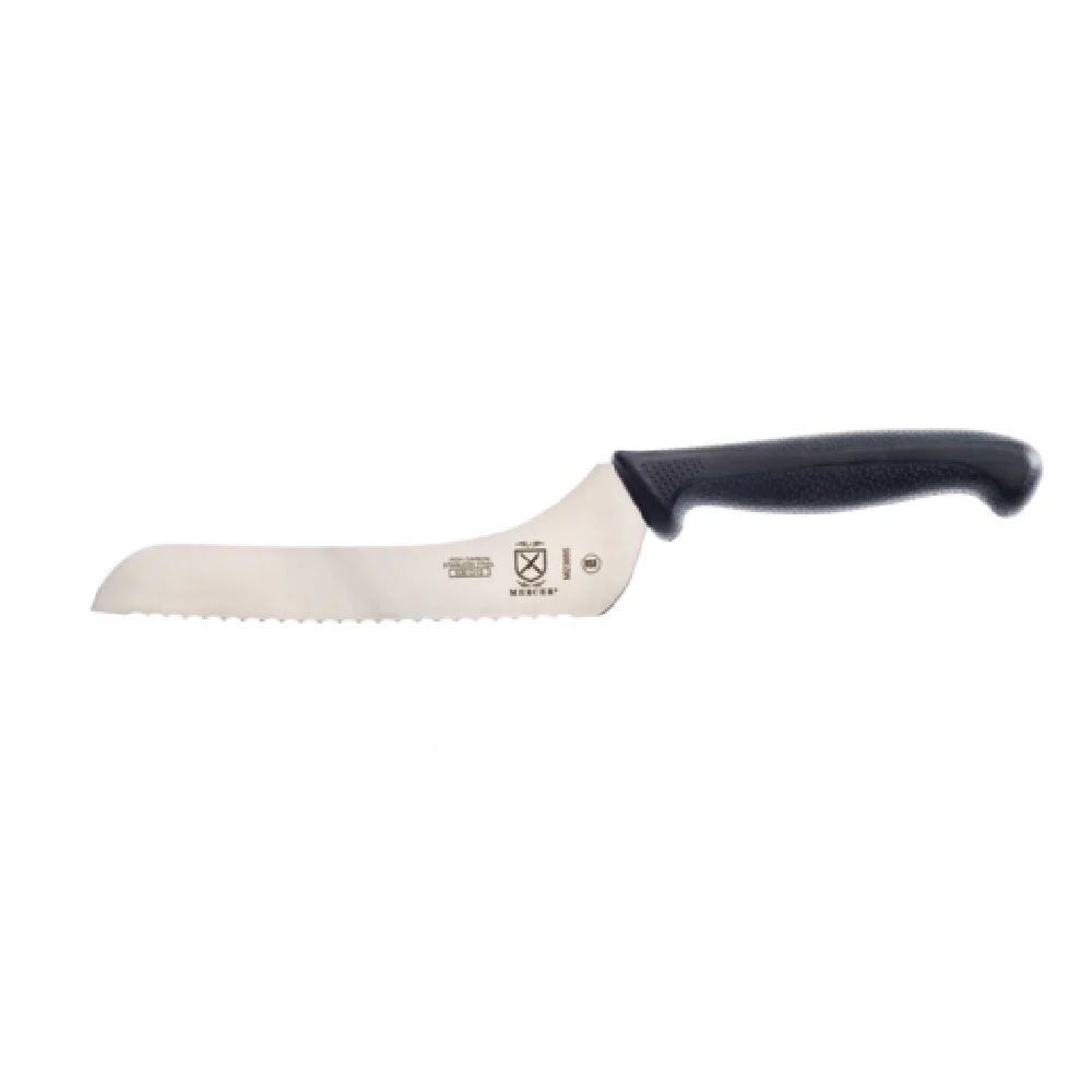Mercer Culinary M23885 7 Inch Offset Wavy Edge Bread Knife High Carbon Steel and Santoprene