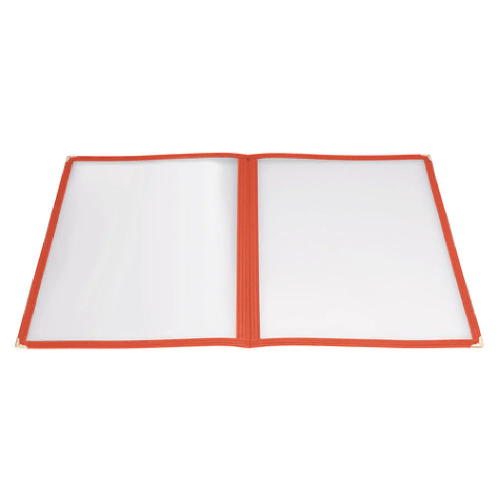 Winco PMCD-9R 9-3/8 Inch Menu Cover Plastic Double Fold Red with Reinforced Edging