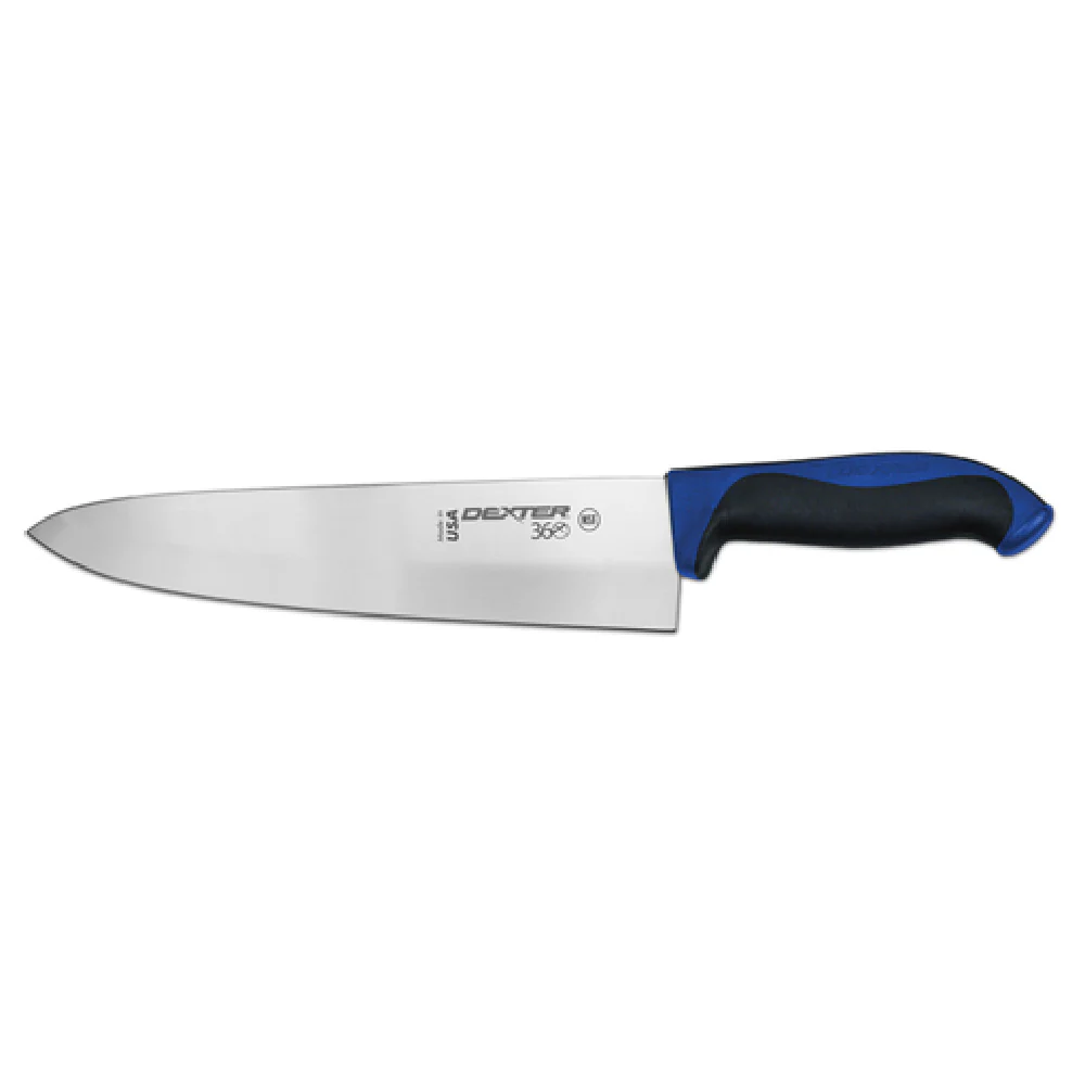 Dexter Russell S360-10C-PCP 10 Inch Straight Edge High Carbon Cook Knife Blue Handle