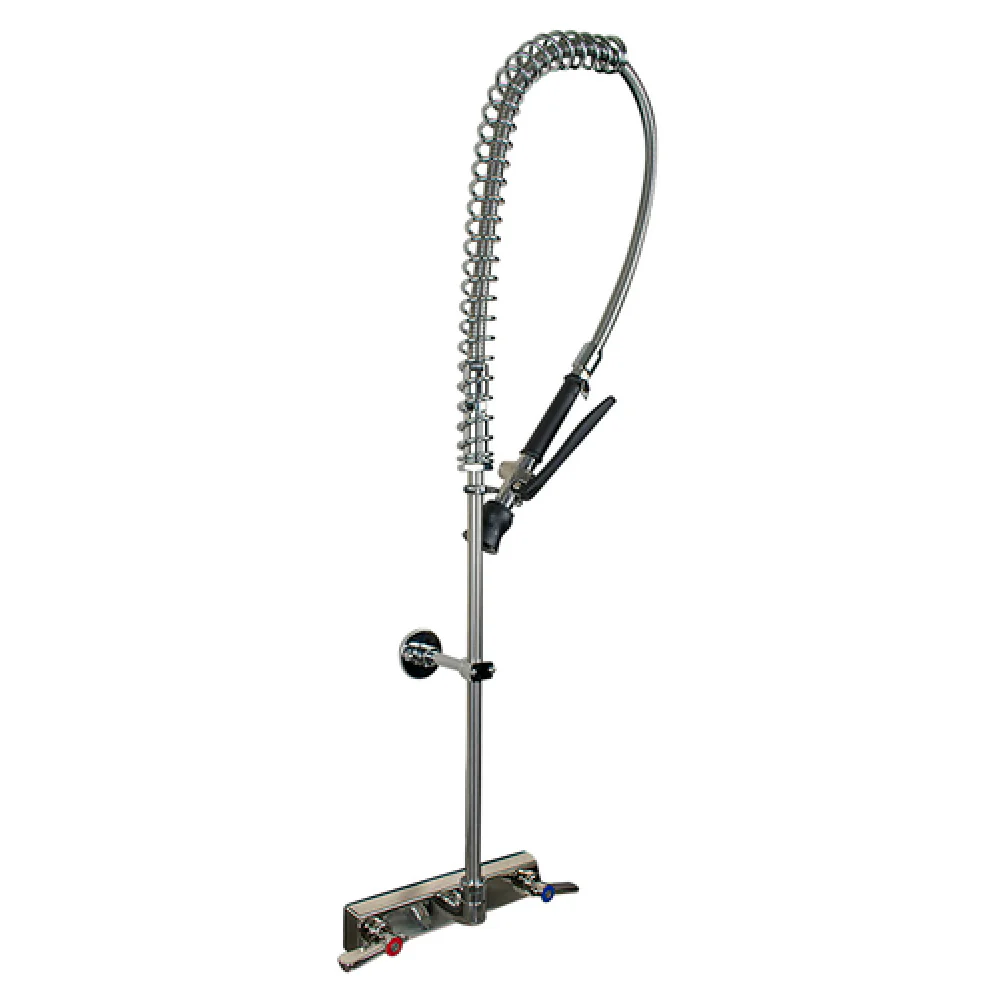 BK Resources EVO-8SMPR 8 Inch Pre-Rinse Faucet Assembly Splash Mount with Ceramic Valves BK Resources EVO-8SMPR 8 Inch Pre-Rinse Faucet Assembly Splash Mount with Ceramic Valves