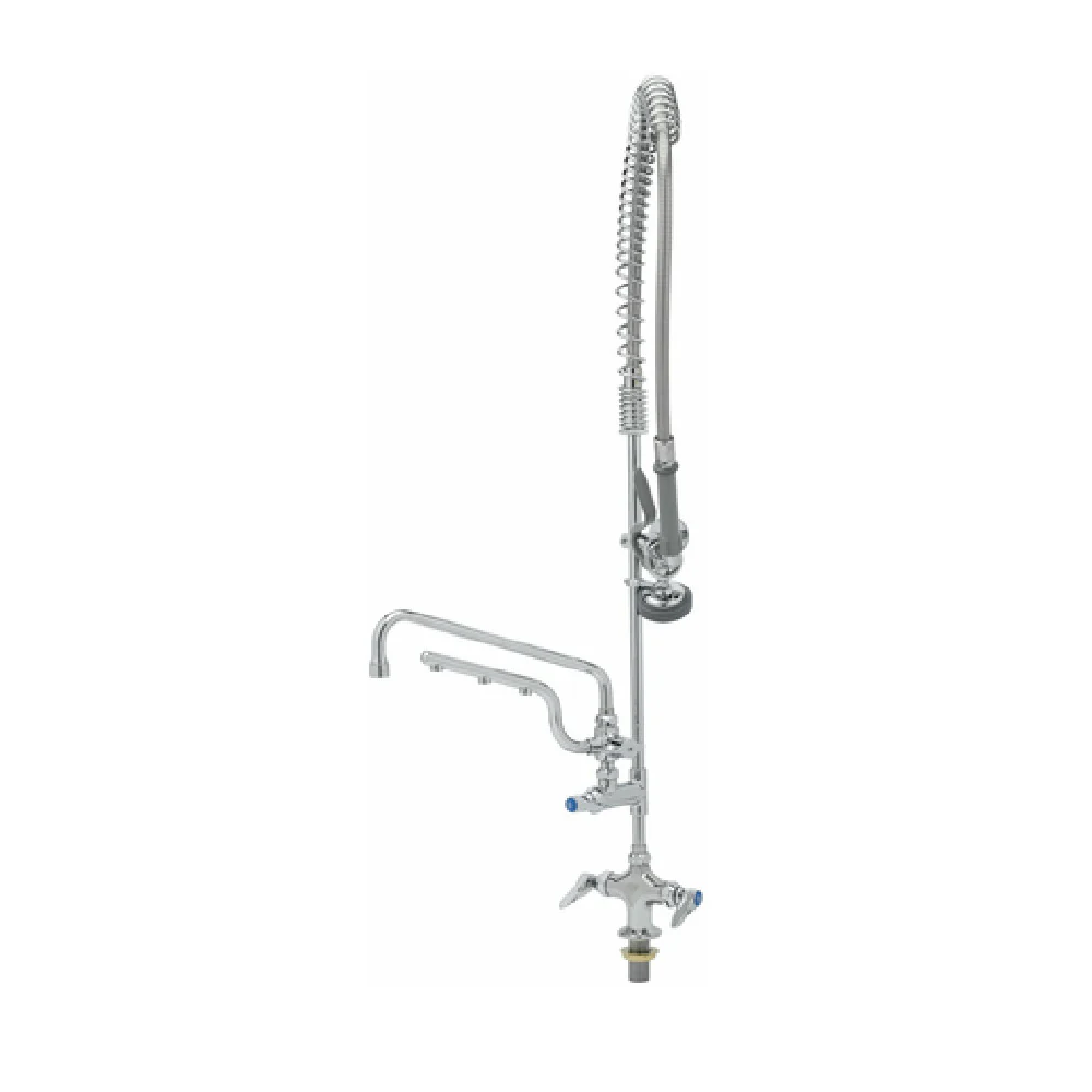 T&S Brass B-0113-U12-B 12 Inch Faucet Brass Polished Chrome Deck Mount Mixing with Spray Arm T&S Brass B-0113-U12-B 12 Inch Faucet Brass Polished Chrome Deck Mount Mixing with Spray Arm