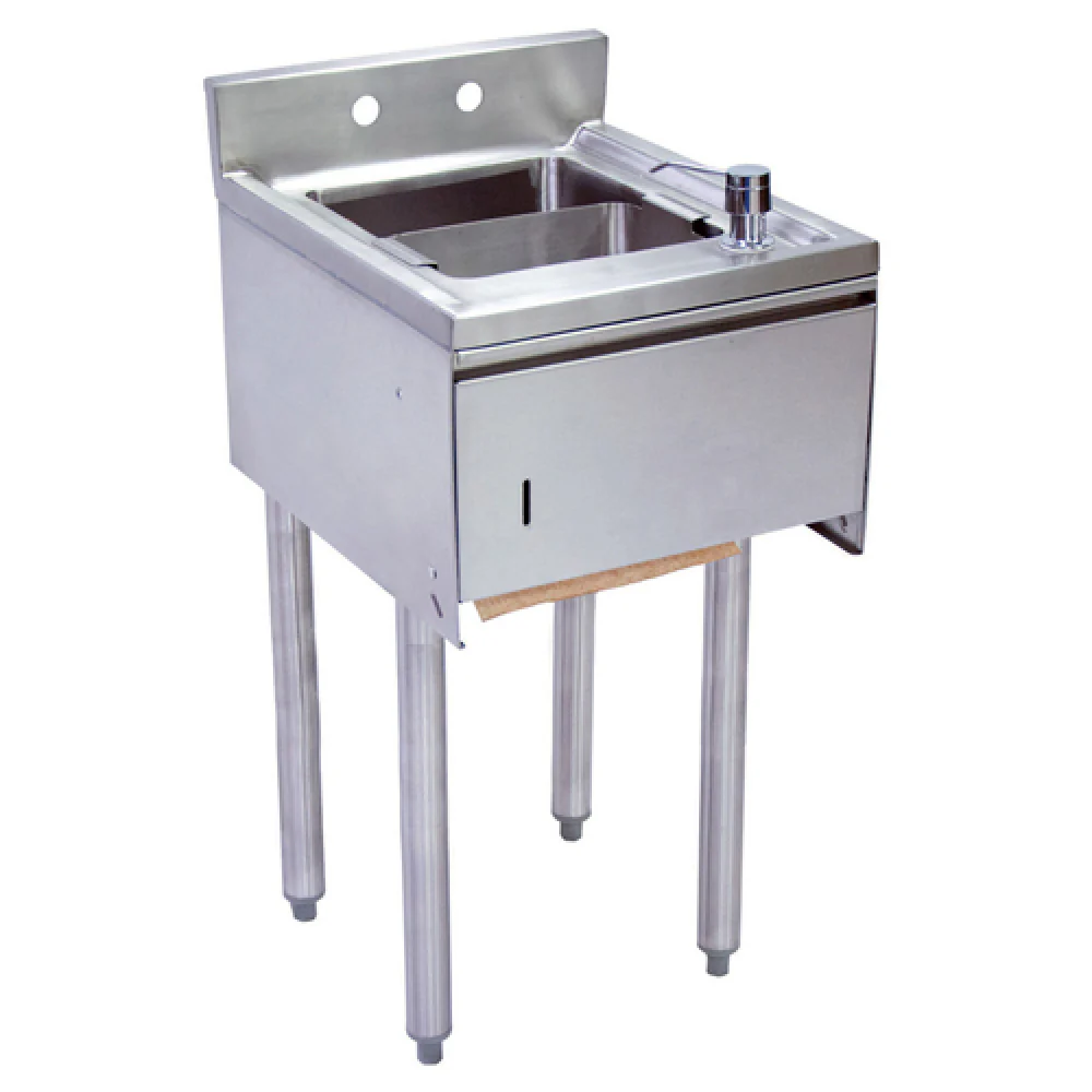 BK Resources UB4-21-1012HST-12-PG 12 Inch Underbar Dump Sink Stainless Steel with Faucet and Accessories