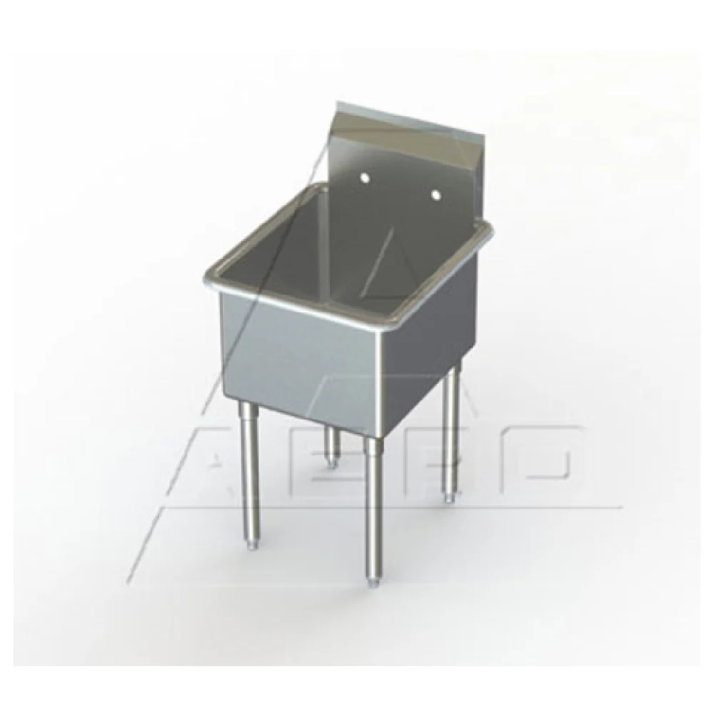 AERO Manufacturing 3F1-1824 27 Inch Delux Sink One Compartment Stainless Steel with Backsplash