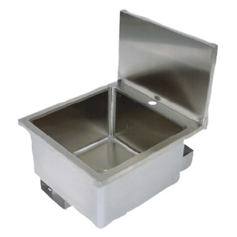 John Boos PBHS-W-1616-X 16 Inch Stainless Steel Hand Sink Wall Mount with Backsplash