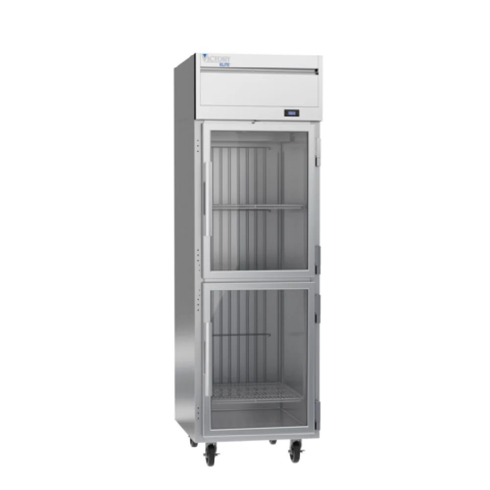 Victory VERSA-1D-HG-HC 26 Inch Reach-in Refrigerator 21.66 cu ft Stainless Steel with Glass Doors Victory VERSA-1D-HG-HC 26 Inch Reach-in Refrigerator 21.66 cu ft Stainless Steel with Glass Doors