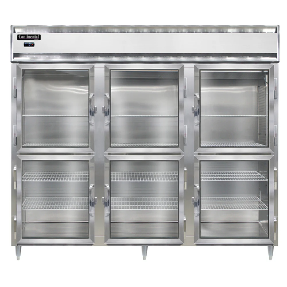 Continental Refrigerator DL3FE-SA-GD-HD 85-1/2 Inch Designer Line Freezer Reach-In Three-Section Stainless Steel with Glass Doors Continental Refrigerator DL3FE-SA-GD-HD 85-1/2 Inch Designer Line Freezer Reach-In Three-Section Stainless Steel with Glass Doors
