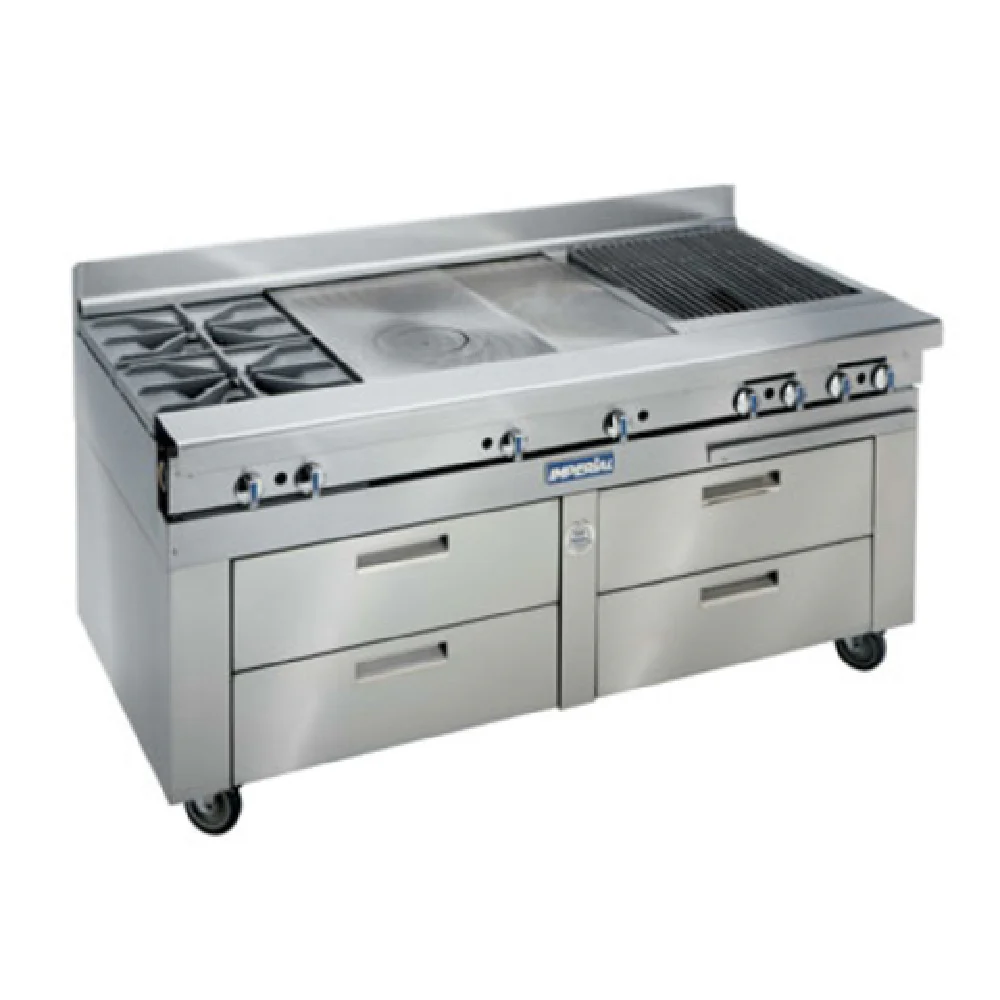 Imperial IHR-XX-SC-72 72 Inch Sizzle N Chill System Electric Equipment Stand with 4 Drawers Imperial IHR-XX-SC-72 72 Inch Sizzle N Chill System Electric Equipment Stand with 4 Drawers